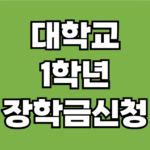 대학교 1학년 장학금 신청법