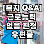 근로능력 없음 판정