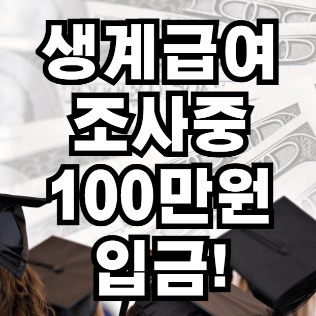 생계급여 조사중 100만원 오입금