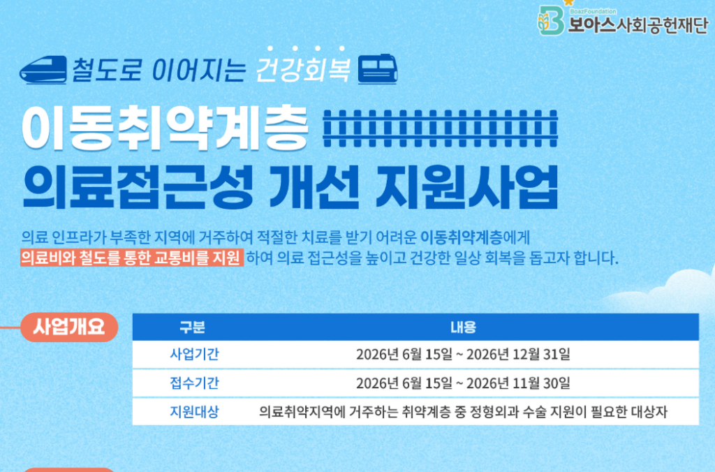 이동 취약계층 의료 접근성 지원사업